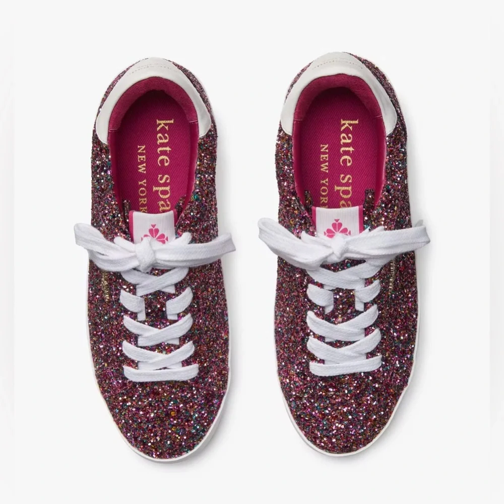 Kate Spade Ace Glitter Sneakers Size 6 - Picture 3 of 8